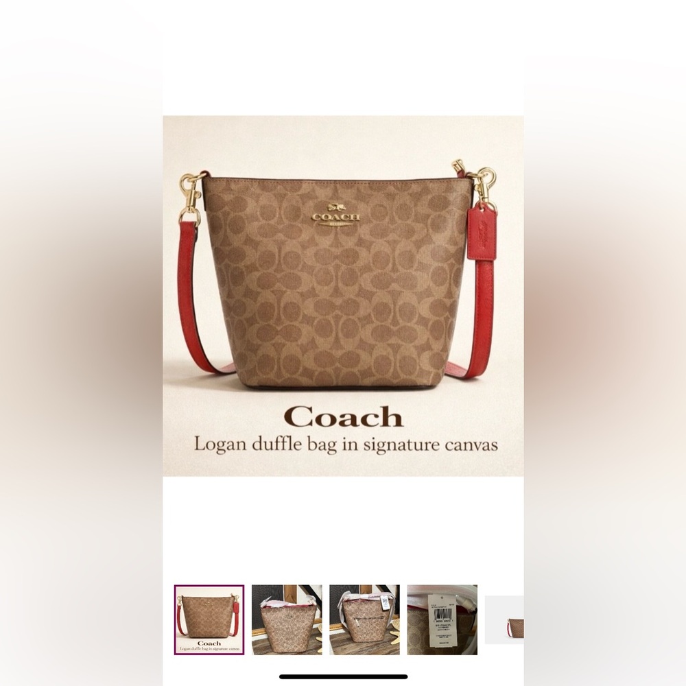COACH NWT Logan Duffle Bag In Signature Canvas